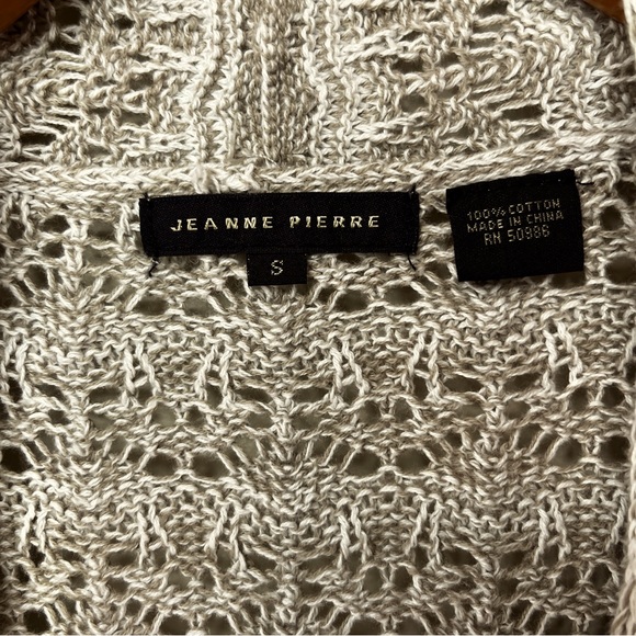 Jeanne Pierre Open Front Knit Cardigan Size Small Cream colored - Picture 5 of 9